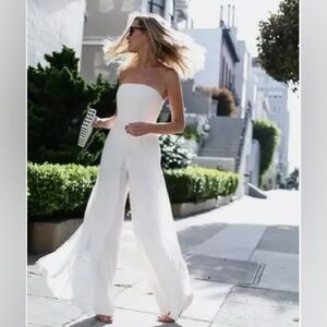 ZARA STRAPLESS LONG JUMPSUIT